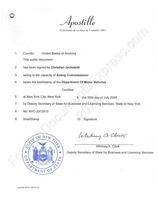 New York apostille Hague apostille from New York